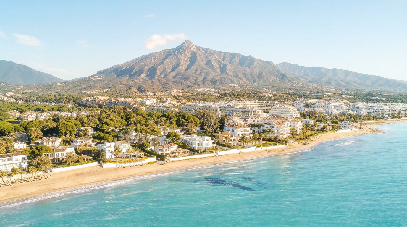 Marbella coastline with La Concha mountain